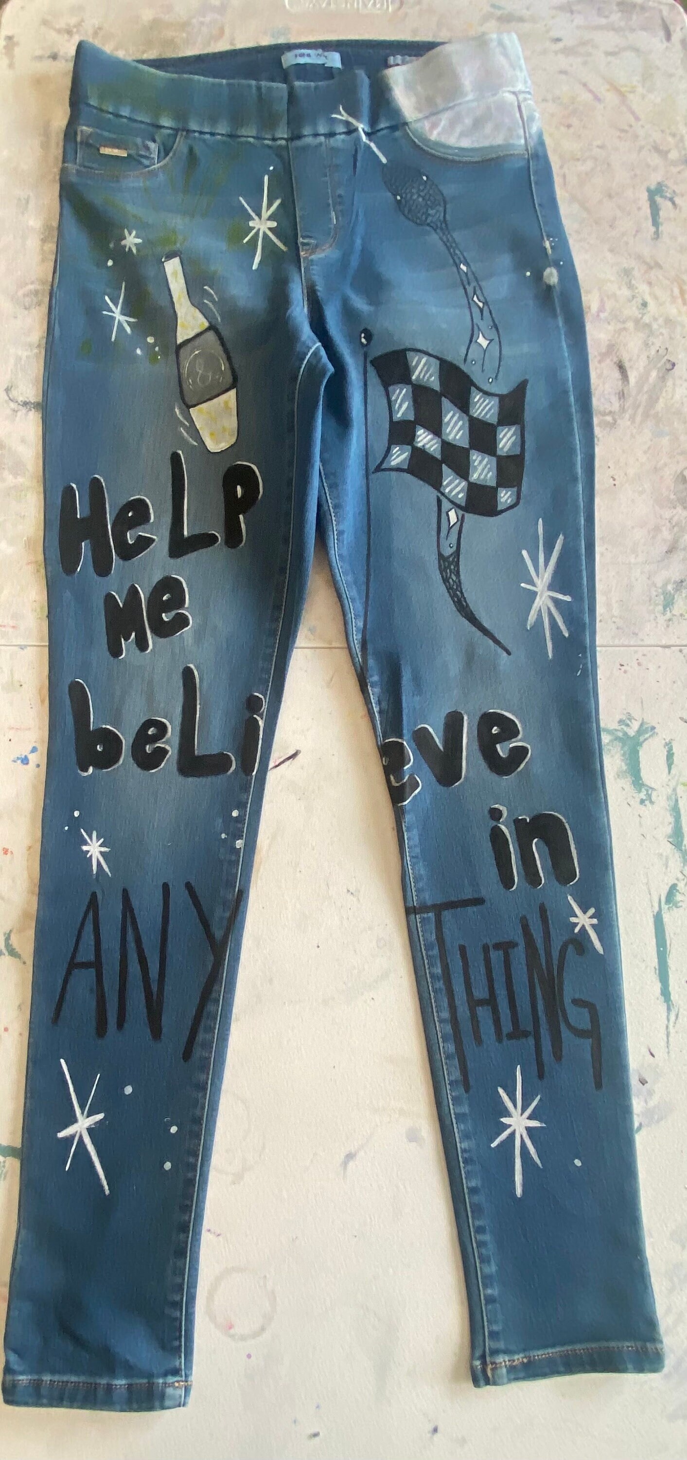 Vsco painted shop jeans