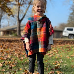 Flannel Poncho Etsy