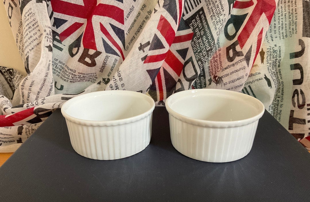 French Authentic High Quality Apilco and Pillivuyt Ramekin Set of Two