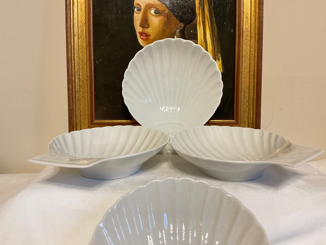 Apilco French Porcelain Shell Dishes, Coquille St Jacques, Seafood