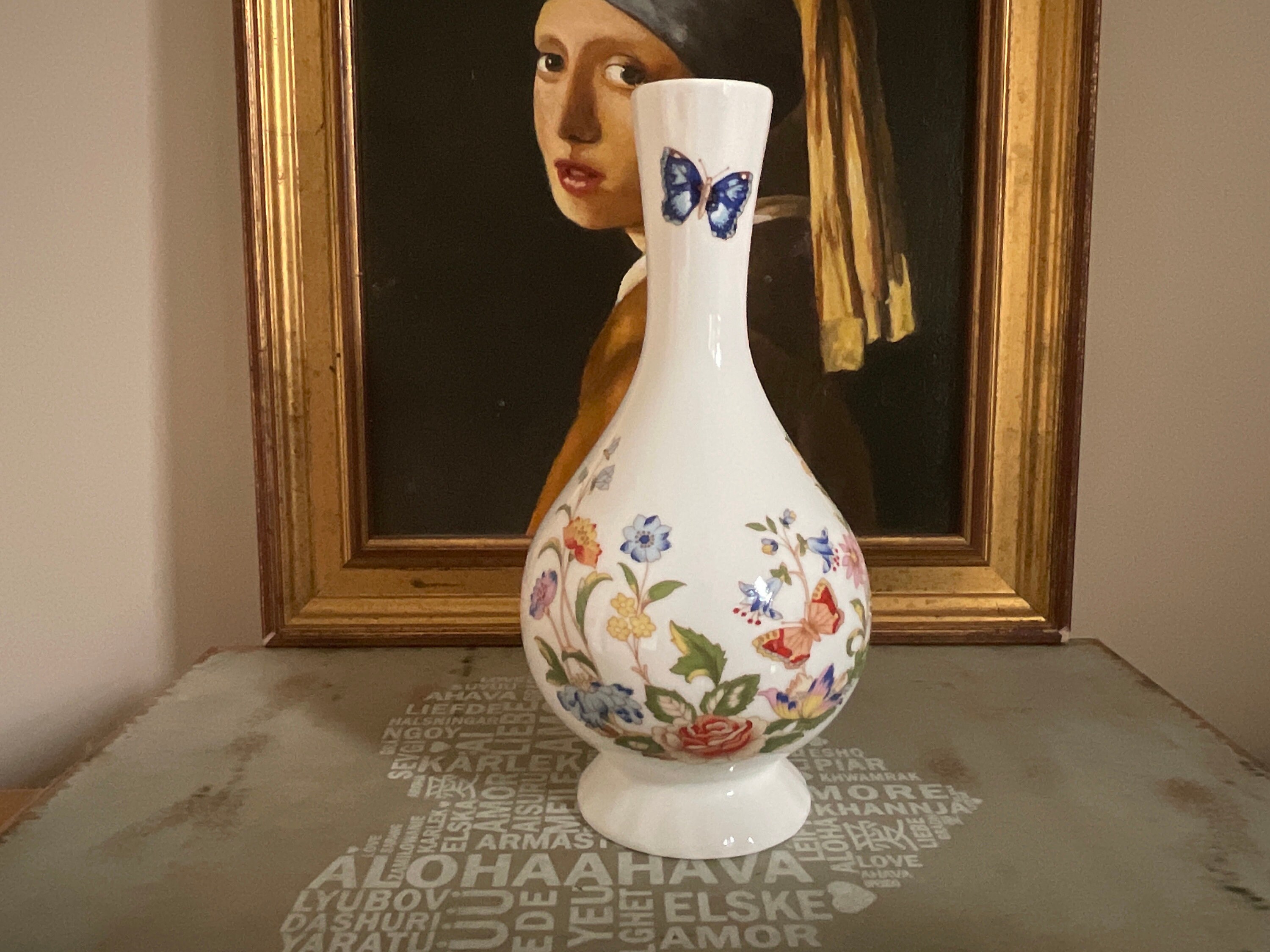 エインズレイ　コテージガーデン　フラワースタンド　花瓶　2本　AYNSLEY エインズレイ コテージガーデン フラワースタンド 花瓶 2本