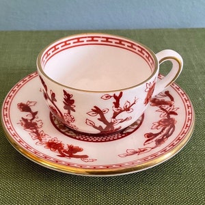 Vintage English Coalport Indian Tree miniature fine bone china teacup and saucer, Indian Tree, Coalport collectible , perfect gift idea