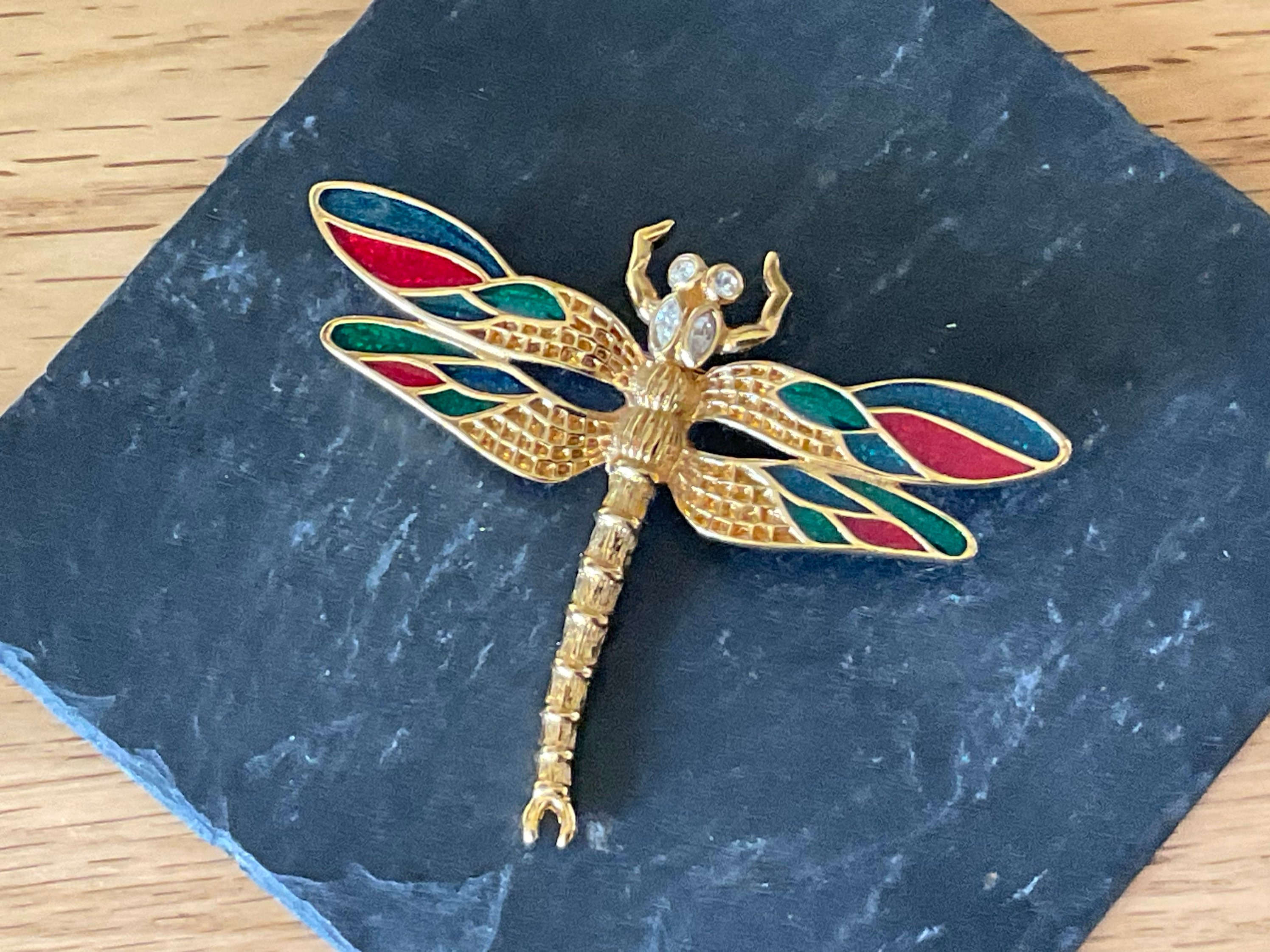 Exquisite Christian Dior Dragonfly Brooch, Embellished With Rhinestones,  Colourful Precious Christian Dior Dragonfly Pin, Perfect Gift - Etsy