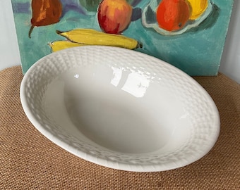 Wedgwood Nantucket Fine Bone China Oval Serving Dish, Basketweave Design