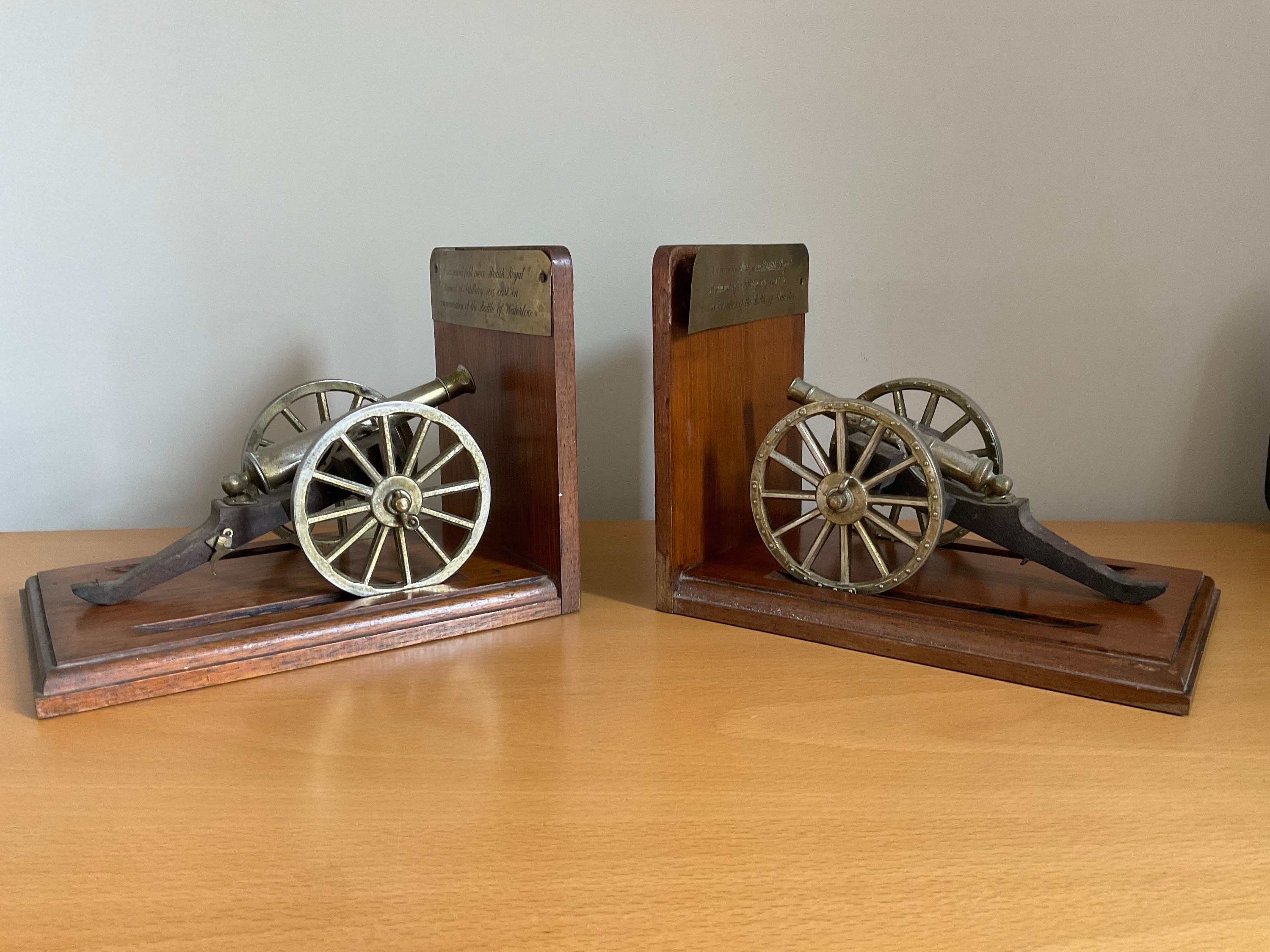 Antique Scale Models of Cannons Bookends Battle of Waterloo Etsy