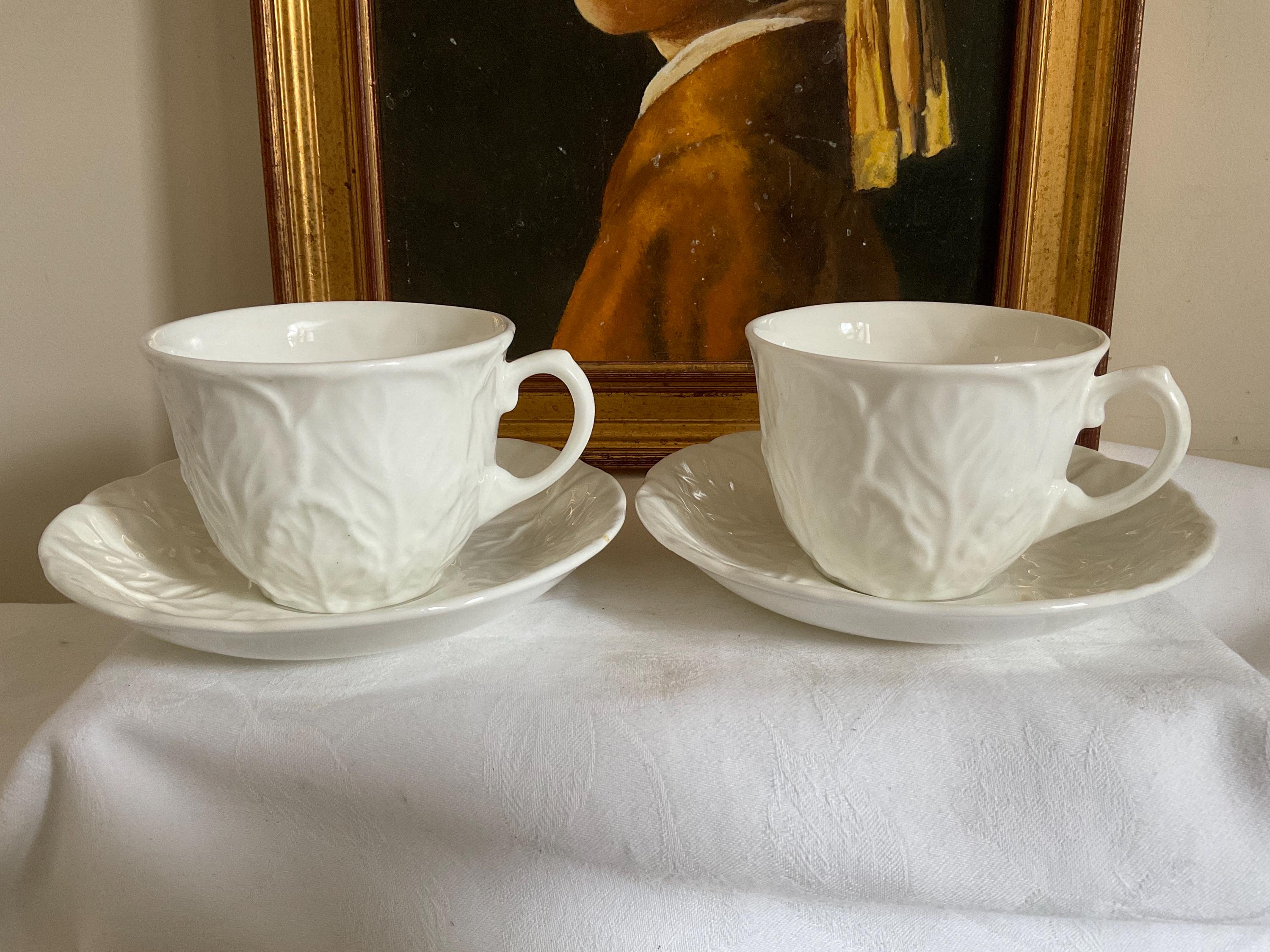 Vintage Wedgwood Countryware Tea Cup and Saucer Set, Cabbage Leaf