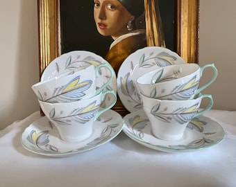 ヴィンテージ シェリー カプリス コーヒーカップ＆ソーサー ファインボーンチャイナセット