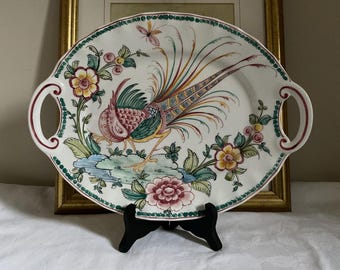 Vintage Anfora Agueda handbemalte Platte, portugiesische Keramik Serviertablett