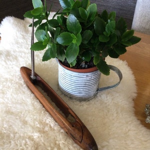 Vintage wooden flying weaving shuttle from 1920s vintage home interior, gift idea, weaving shuttle, weaving bobbin