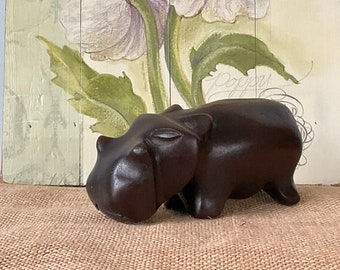NOVICA Brown Hippo Ebony Wood Sculpture Hippo Head' NOVICA Brown Hippo Ebony Wood Sculpture Hippo Head'
