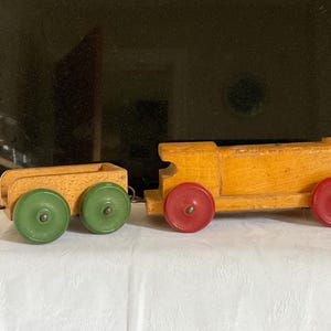 Vintage Classic Chad Valley wooden train with tender, childrens toy, home decor, childrens decor, train enthusiast, vintage kids toy