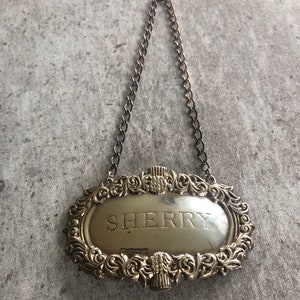 ヴィンテージ ボトルタグ ボトルキーパー ネーム彫金 SHERRY 925