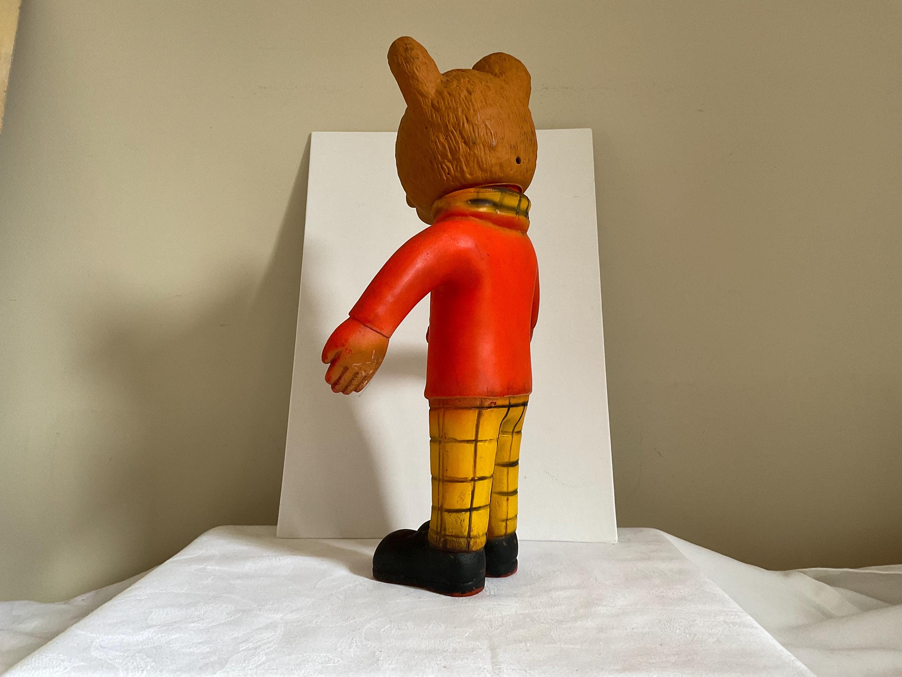Vintage 1960s Squeaky Rupert Bear Vinyl Toy, Mary Tourtel