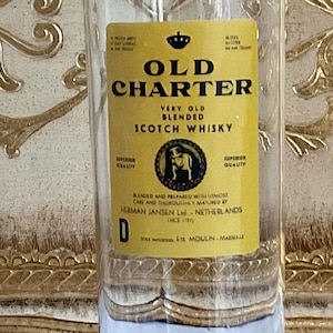 Vintage Old Charter Blended Scotch whisky highball glass, Scotch whisky classic promotional glass, scotch whisky very old blended, highball
