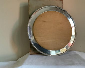 Antieke Mappin and Webb verzilverde breadboard, bomeninlegwerk, jaren 1920
