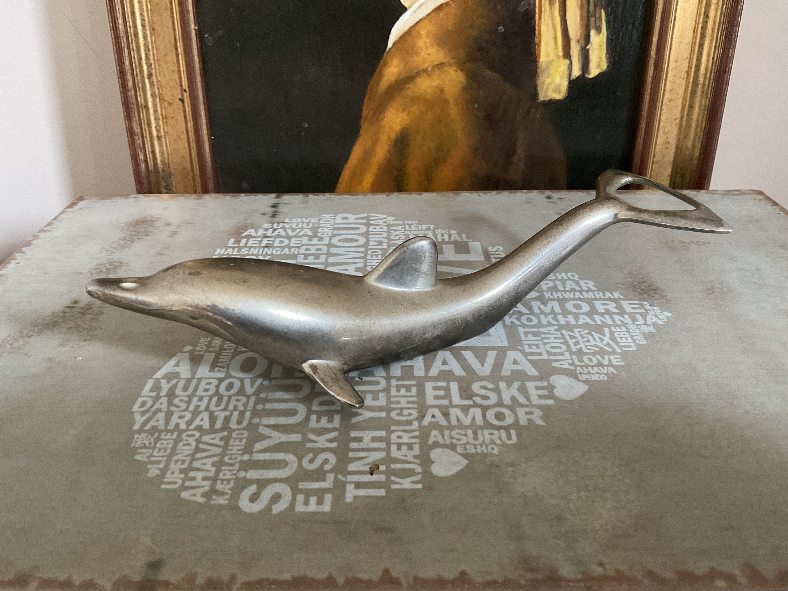 Dolphin Bottle Opener Silver Plated Nautical Barware Kitchen Decor