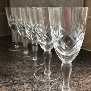 Vintage crystal , lead crystal liqueur glasses, cut glass , crystal glass , vintage port glasses, vintage liqueur glasses, gift idea
