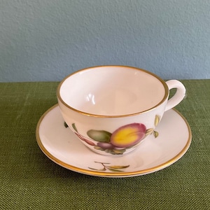 Delicate vintage Spode miniature fine bone china teacup and saucer, with the iconic floral design and gilt rim, gift idea