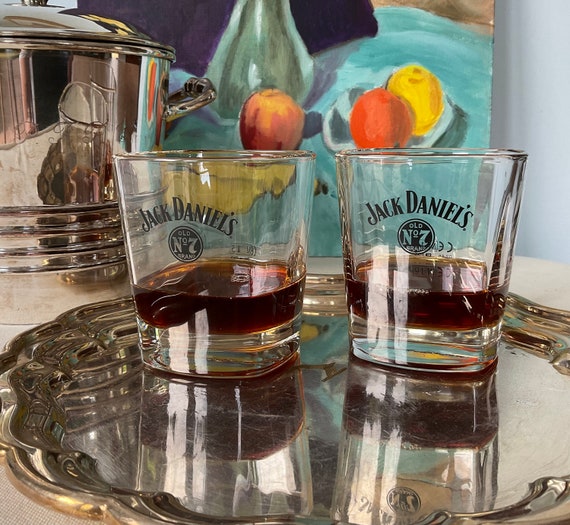 Rare verre à whisky avec logo noir carré Jack Daniels, verre à scotch rocks  fin, gobelet scotch, gobelet Jack Daniels Old No 7 -  France