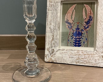 Sparkling Vintage Crystal Candleholder, Elegant Glass Candlestick