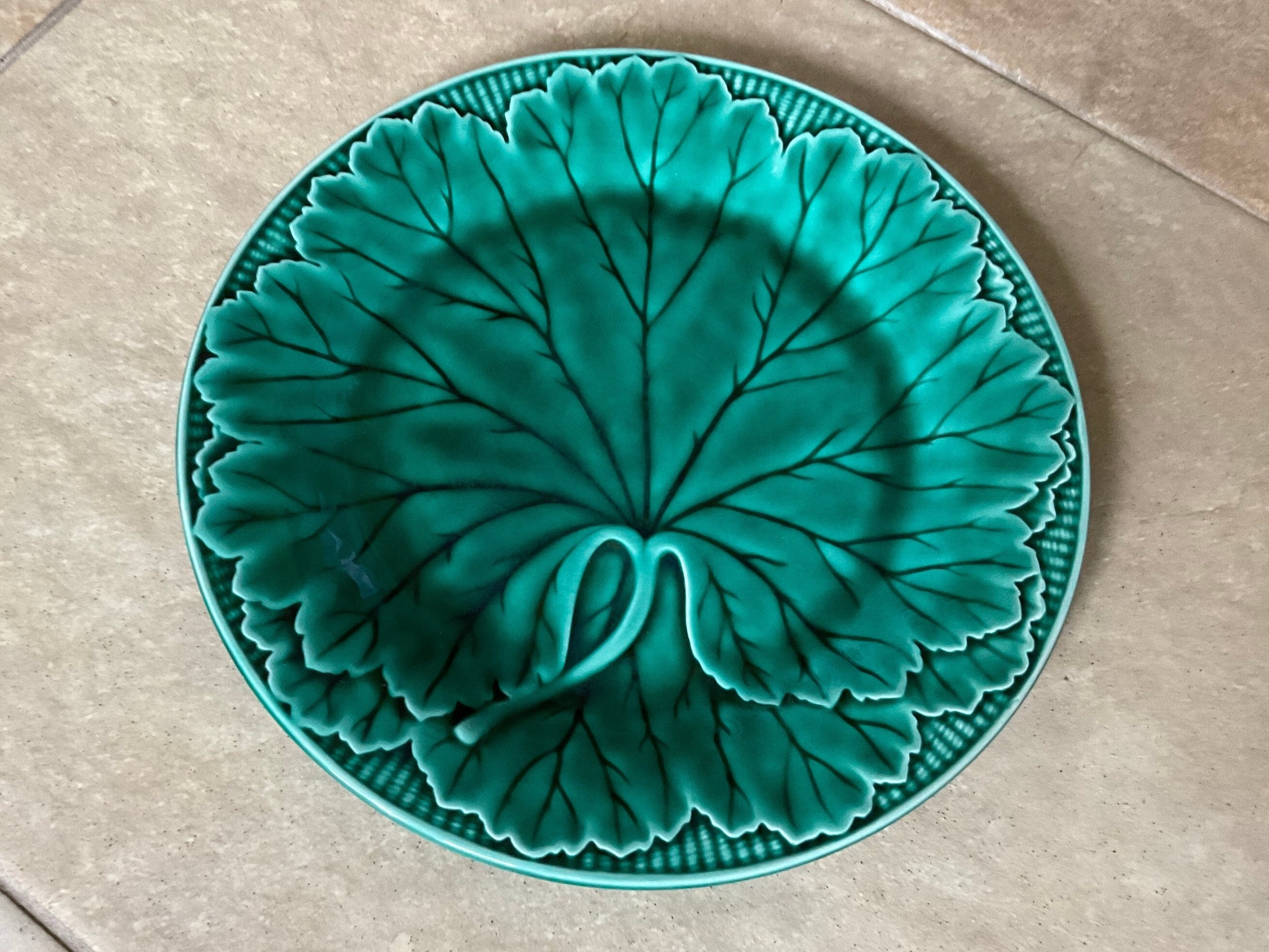 ウェッジウッド 1900年代中盤　マジョリカ焼き Green Leaf5枚セット ウェッジウッド 1900年代中盤マジョリカ焼き Green Leaf5枚セット
