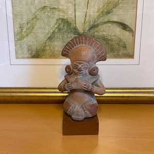 Vintage Inka Azteken Maya Kunst Figur, handgefertigt von Handwerkern, Pre kolumbianische Figur, Maya Mann, Azteken Figur, Mexiko Geschenk