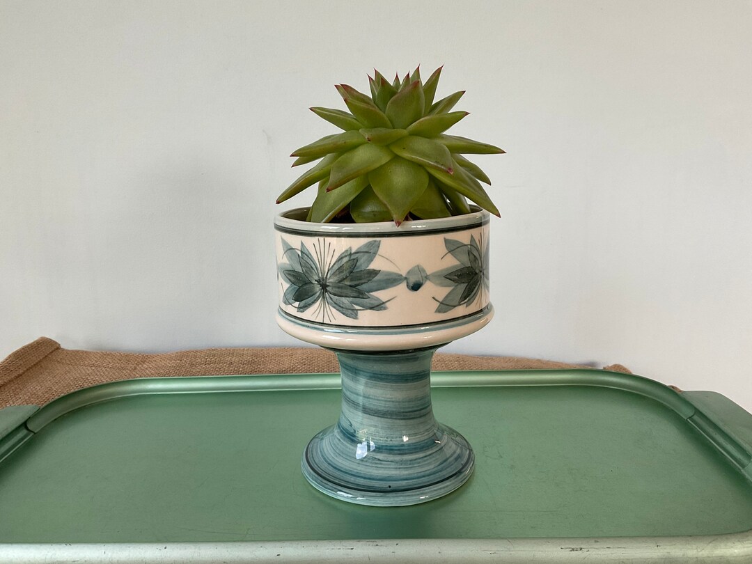 Vintage Jersey Hand Painted Pottery Goblet Planter Jersey Etsy