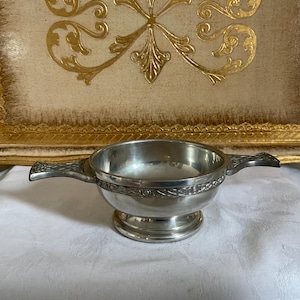 Vintage Pewter Quaiche made by Edwin Blyde , Celtic Collection , pewter whisky quaiche , loving cup, burns night, wedding gift