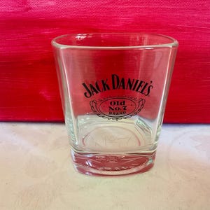 Rare Jack Daniel’s square black logo whisky glass,  fine scotch rocks glass, scotch tumbler, Jack Daniel’s Old No 7 tumbler