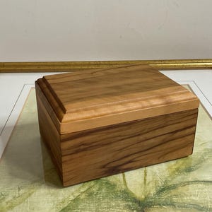Hand Crafted Teak Wooden Keepsake Box, Hinged Lid