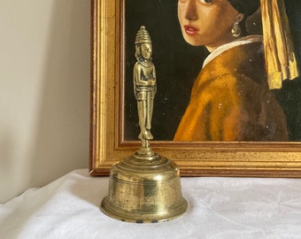 Vintage messing Pooja Ghanti-bel, handgemaakte Monkey God-tempelbel