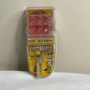 Vintage 1950 MARX pocket pinball, bagatelle pinball, No Score Wild West , handy pocket game to keep you amused for hours, nostalgic