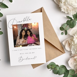 Brautjungfer Foto Vorschlag Karte|Personalisiert werden Sie meine Brautjungfer Karte sein|Trauzeugin der Ehre|Brautparty Vorschlag|Vorschlag Karte Foto|Hochzeit