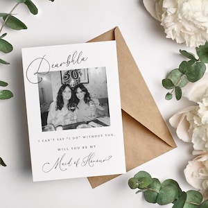 Trauzeugin Foto Vorschlag Karte|Personalisiert werden Sie meine Brautjungfer Karte sein|Hochzeit|Andenken|Brautparty Vorschlag|Vorschlag Karte Foto|