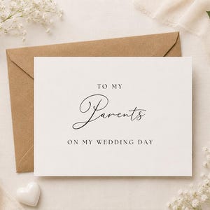 Carta de boda para los padres/Tarjeta de agradecimiento para mamá y papá/Tarjetas emotivas para los suegros/Tarjeta personalizada de boda para los padres/Mamá y papá