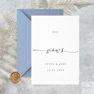 Seine und Sie Gelübde Karte|Ihre Gelübde Karte|Hochzeitsgelübde Karte|Unsere Gelübde|Wachssiegel|Personalisierte Hochzeitgelübde Karte|Hochzeitstag