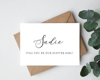 Will You be my Flower Girl,Bridesmaid Proposal,Maid of Honour Card,Will You Be My Maid of Honor, Bridesmaid Card,Winter Wedding,Birth Flower