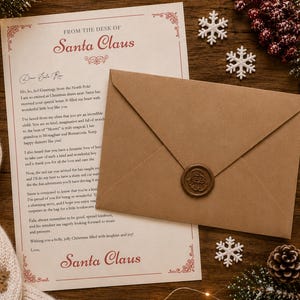 Personalised Letter From Santa|Official Letter From Santa|Letter from Santa|North Pole|Nice List|Babys 1st Christmas|Red Envelope|Wax SealLetter From Santa|Father Christmas|North Pole Mail|From Santa Claus|Lapland Invite|Baby First Christmas