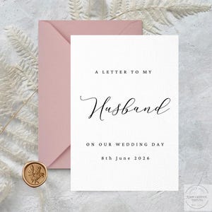 Hochzeitsbrief an Ehemann Karte|Personalisierter Liebesbrief|Hochzeitstag Brief an meinen Bräutigam|An unserem Hochzeitstag Karte|An meine Braut|Frau|Bride to be