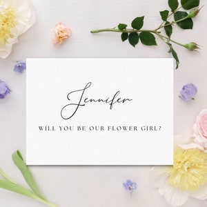 ¿Serás nuestra niña de las flores? Tarjeta de propuesta de boda personalizada para niña de las flores/Tarjeta para niña de las flores/Tarjetas de propuesta de boda/Niña de las flores/Tarjeta