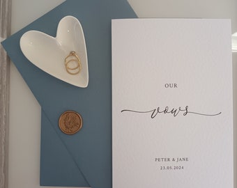 His And Her Vows Card|Her Vows Card|Wedding Vows Card|Our Vows|Wax Seal|Personalised Vows Card|Personalised Wedding Vows Card|Wedding Day