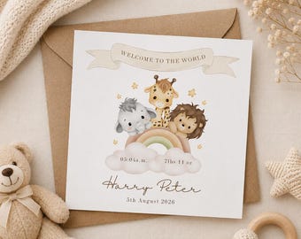 Congratulations New Baby Boy Card|Personalised New Baby Boy|Welcome To The World Card|Newborn|Card For New Baby|Boys Irish Language|Failte