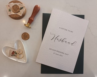 Wedding Letter To Husband Card|Personalised Love Letter|Wedding Day Letter To My Husband|On Our Wedding Day Card|To My Groom|Wax Seal