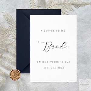 Personalisierte Hochzeitskarte für Ehemann|Bräutigam Hochzeitskarte|Karte von der Braut|Am Hochzeitstag Karte|Briefe an die Braut|Frau|Braut|Liebe