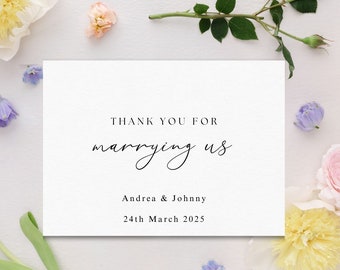 Thank You For Marrying Us Card|Will You Marry Us Card|Card To Priest|Will You Be Our Officiant|Card to Registrar|Wedding Vendor Thank You