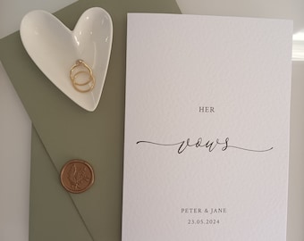 His And Her Vows Card|Her Vows Card|Wedding Vows Card|Our Vows|Wax Seal|Personalised Vows Card|Personalised Wedding Vows Card|Wedding Day