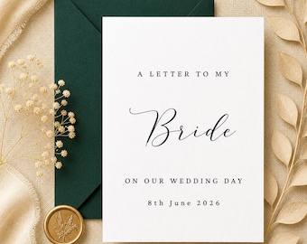Für meine Braut am Hochzeitstag | Brief an meine Frau Karte | Personalisiert am Hochzeitstag Karte | Zukünftige Frau Karte | Karte für meine Frau