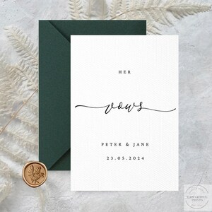 His And Her Vows Card|Her Vows Card|Wedding Vows Card|Our Vows|Wax Seal|Personalised Vows Card|Personalised Wedding Vows Card|Wedding Day