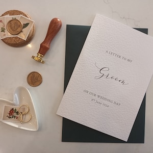 Wedding Letter To Husband CardPersonalised Love LetterWedding Day Letter To My HusbandOn Our Wedding Day CardTo My GroomWax Seal image 2