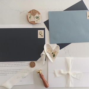 Carta de boda para mi esposa/Carta de amor personalizada/Cartas para la novia/Para mi esposo en el día de nuestra boda/Sello de lacre/Carta del día de la boda/Amor/Votos